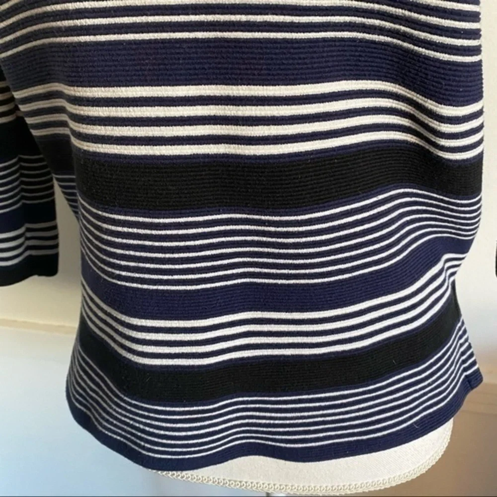 Madewell • Navy Black White Gallerist Ponte Stripemix Striped Sweater